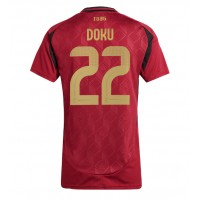 Belgien Jeremy Doku #22 Fußballbekleidung Heimtrikot Damen EM 2024 Kurzarm